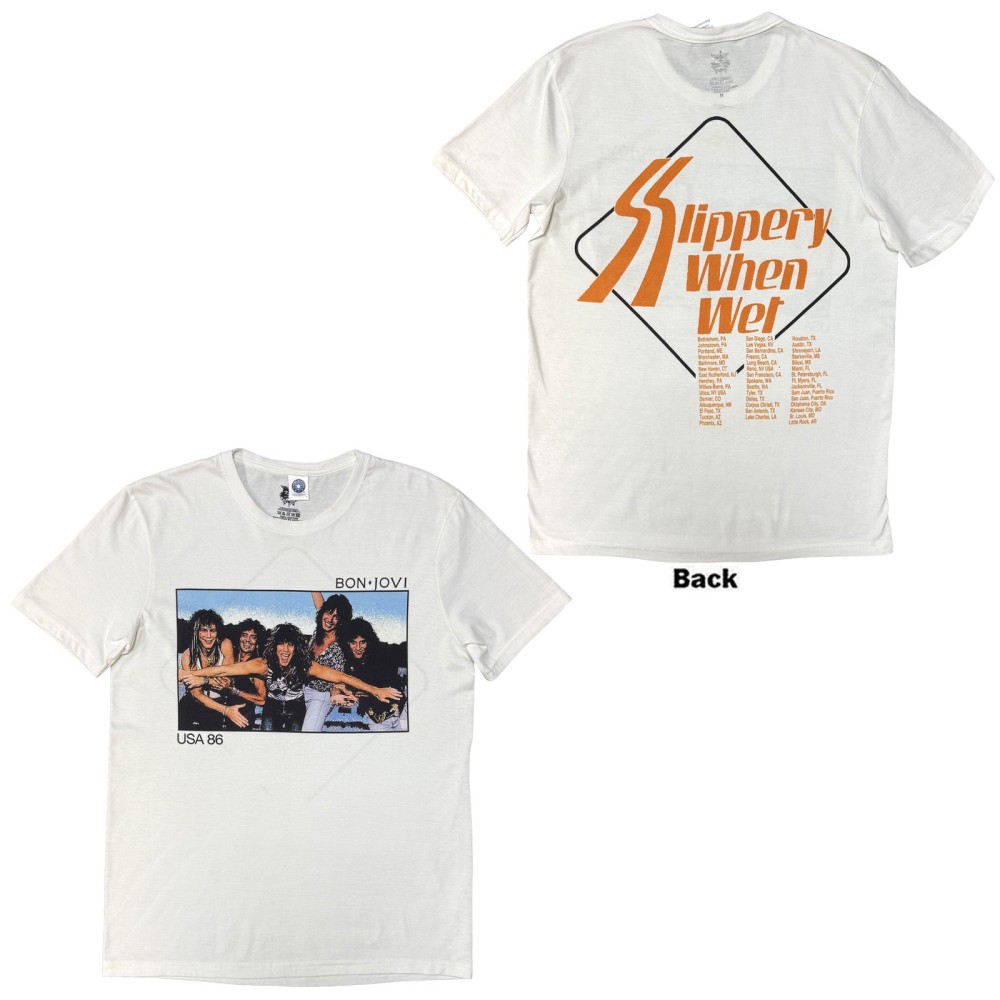 Bon Jovi - USA '86 Tshirt Homme - Blanc